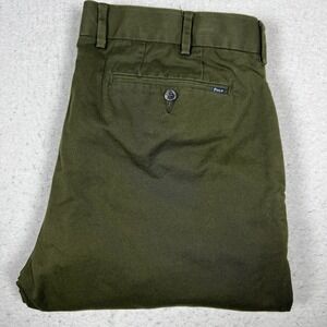 Polo Ralph Lauren Pants Mens 35x31 Olive Green Stretch Classic Fit Chino Casual